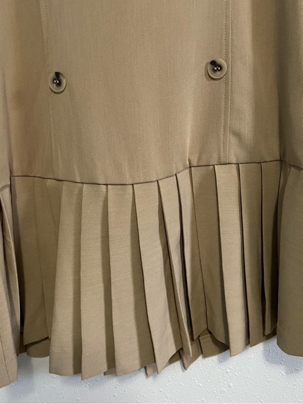 NWT Anthropologie Maeve Strapless Pleated Beige Mini Dress - Picture 4 of 8